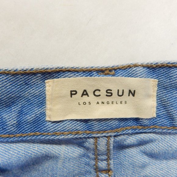 PacSun Womens High Rise Cut Off Short Shorts Button Fly Denim Blue  Size 28 - Picture 4 of 11